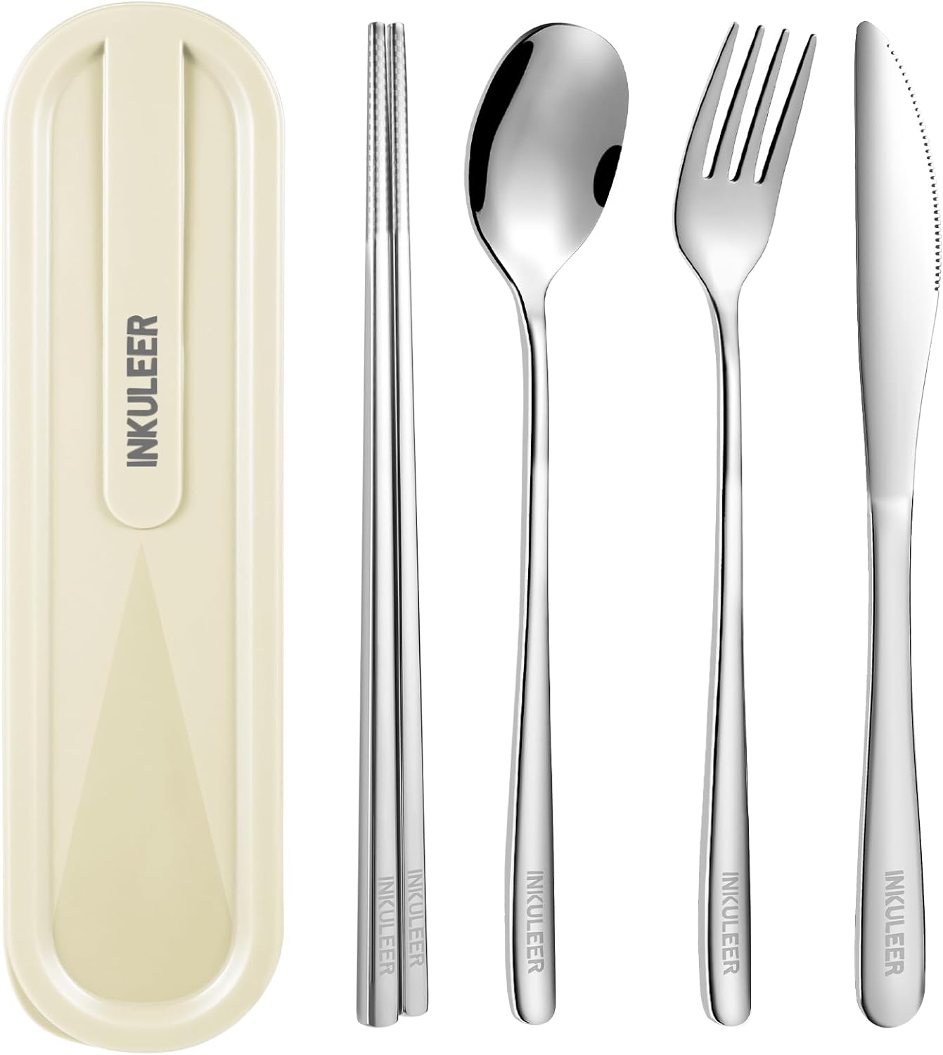 Travel cutlery set, Stainless Steel Cutlery, Reusable utensils set with case, Portable Silverware -18/8 Travel cutlery set, Stainless Steel Cutlery, Reusable utensils set with case, Portable Silverware -18/8